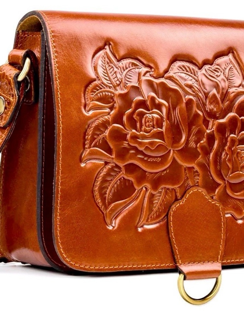 Gorgeous New with Tags $249 Patricia Nash Italian Ilina Leather Rose Tooled Bag